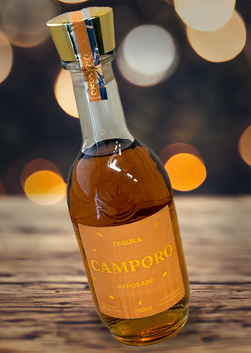 Bottle of Camporo Reposado Tequila